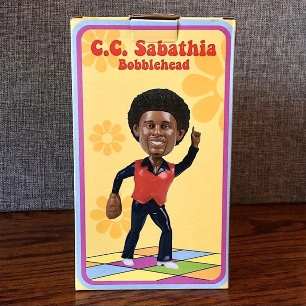 H C.C. SABATHIA Cleveland Indians 1970s Disco BOBBLEHEAD Pre- Yankees NIB Mint